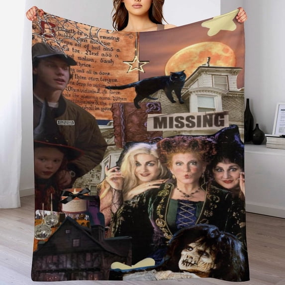 Hocus Pocus Blanket, Super Soft Throw Blanket for Couch Sofa Bed, 330 GSM Flannels Blanket for Bedroom Livingroom, Suitable for All Seasons