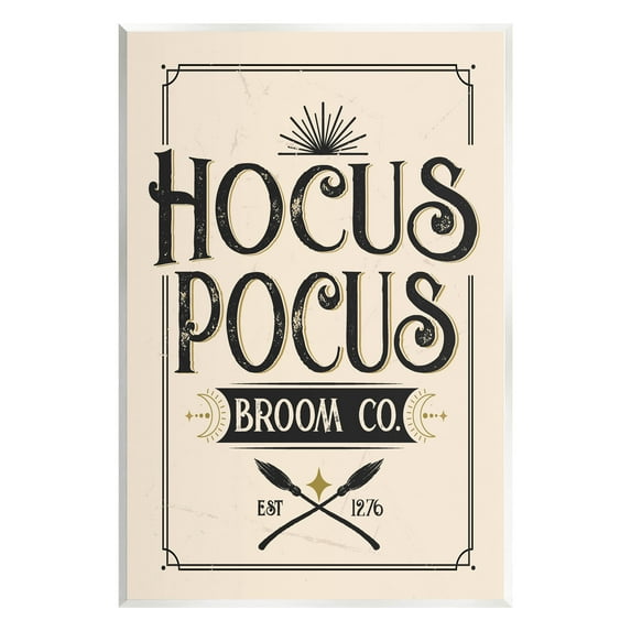 Hocus Pocus Broom Co Sign Holiday Graphic Art Unframed Art Print Wall Art