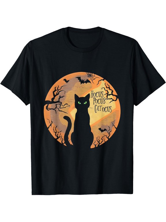 Hocus Pocus Catocus Halloween Black Cat Lover T-Shirt