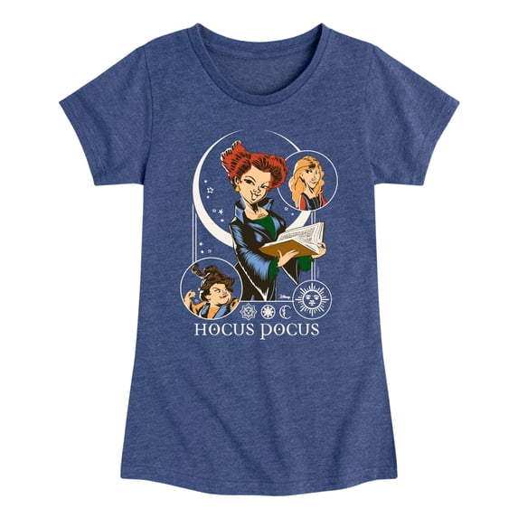 Hocus Pocus - Celestial Art Nouveau Girls' Fitted Short Sleeve Graphic T-Shirt