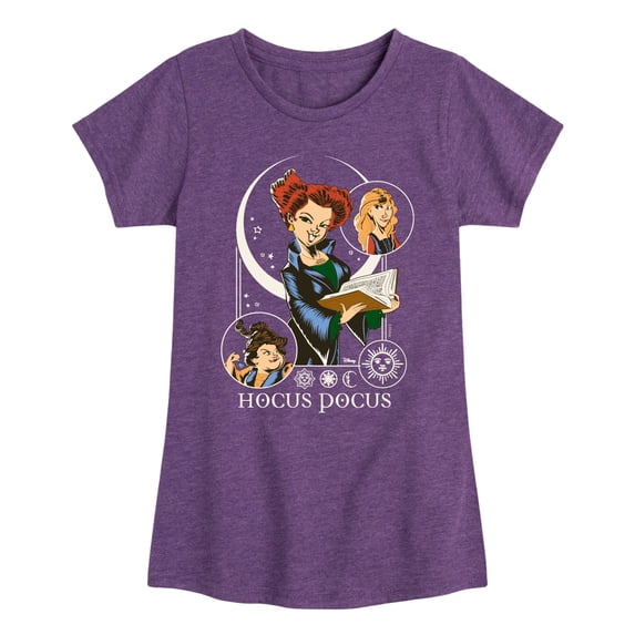 Hocus Pocus - Celestial Art Nouveau Girls' Fitted Short Sleeve Graphic T-Shirt