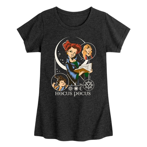 Hocus Pocus - Celestial Art Nouveau Girls' Fitted Short Sleeve Graphic T-Shirt