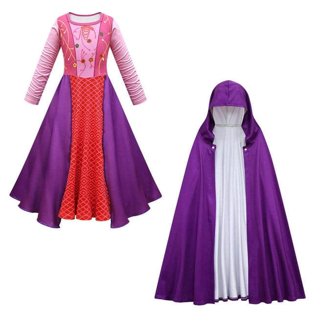 Hocus Pocus Cosplay Clothing Setsanderson Sisters Costume Dress And Cape For Girls Halloween