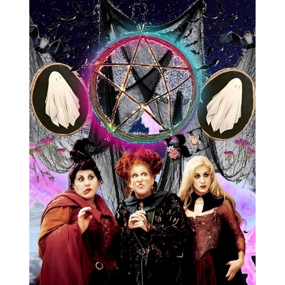 Hocus Pocus Diamond Painting Set (for Adults) 5D DIY Movie Character Diamond Art Set (for Beginners) Round Full Diamond Diamond Painting Gem Art Crafts (Home Wall Decoration Gift)