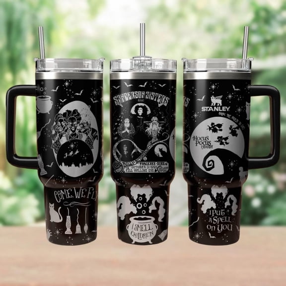 Hocus Pocus Engraved Tumbler 40oz, Sanderson Sisters Tumbler Cup, Witches Stainless Tumbler, Halloween Gift