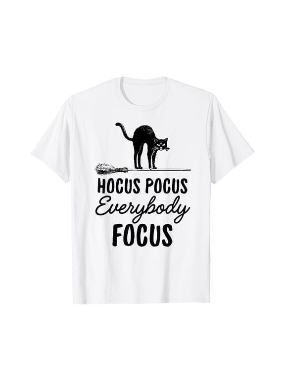 Hocus Pocus Everybody Focus Cat Halloween Teacher T-Shirt