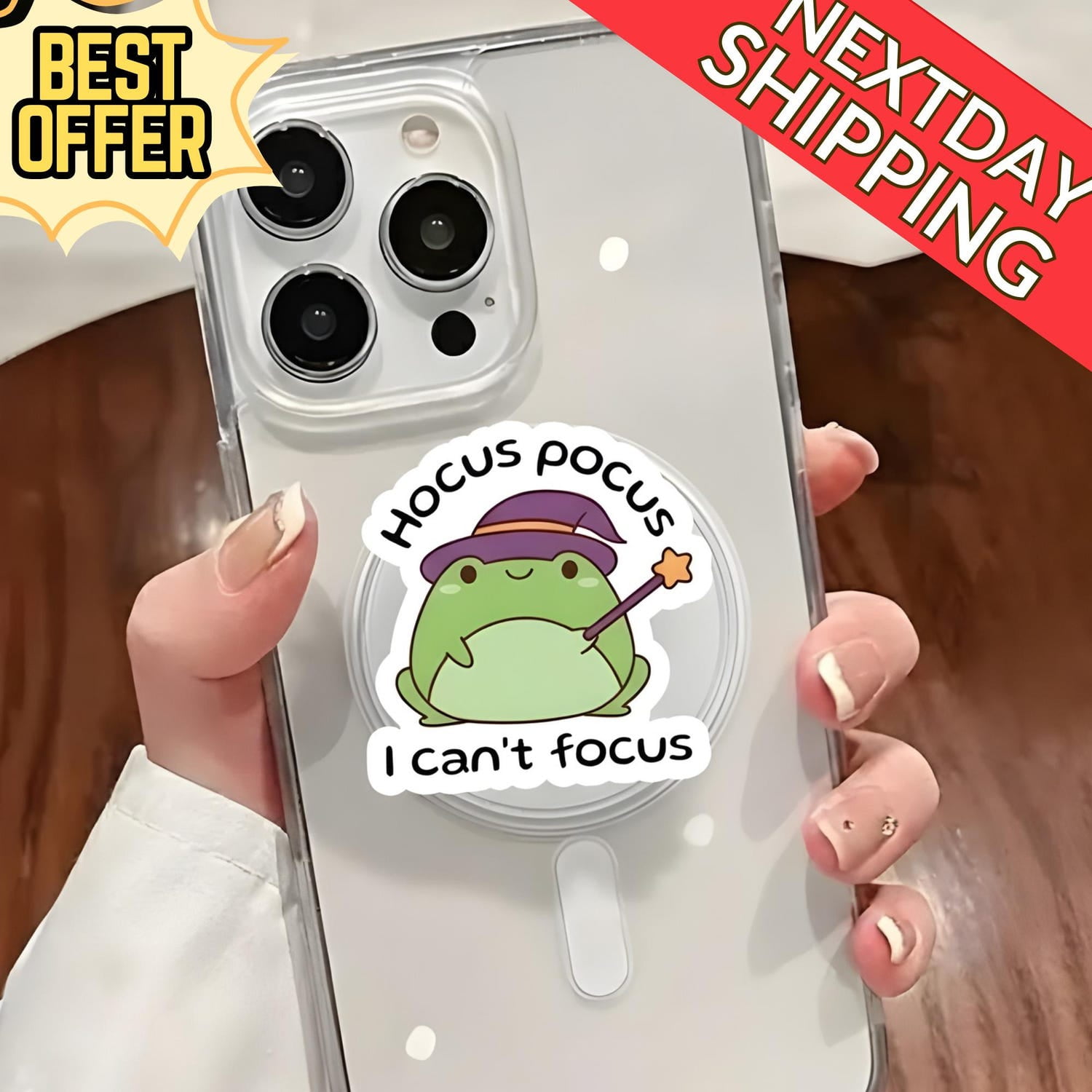 Hocus Pocus Frog MagSafe Phone Grip: Cute Witch Frog Magnetic
