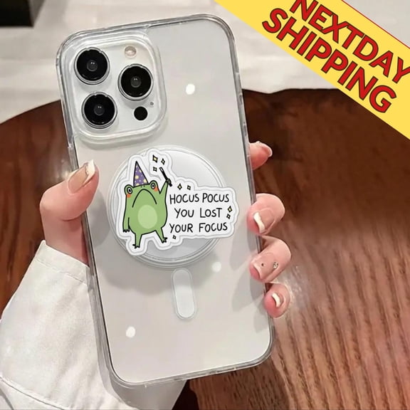 Hocus Pocus Frog Phone Grip Cute Kawaii Popgrip, Fun Focus Reminder Accessory for Students & Professionals