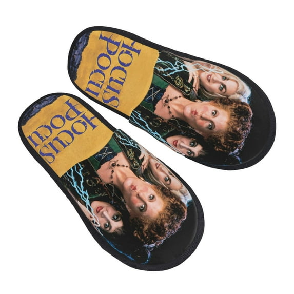 Hocus Pocus Furry Slippers For Men Women Fuzzy House Slippers Winter Anti-Slip Indoor And Outdoor Slip On Shoes Medium