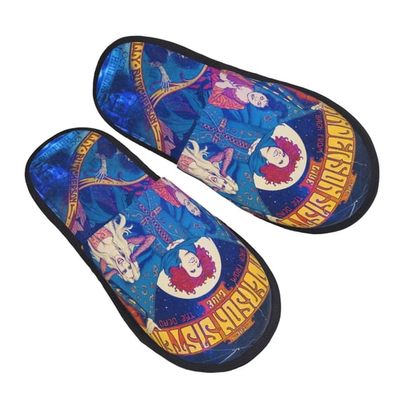 Hocus Pocus Furry Slippers For Men Women Fuzzy House Slippers Winter Anti-Slip Indoor And Outdoor Slip On Shoes Medium
