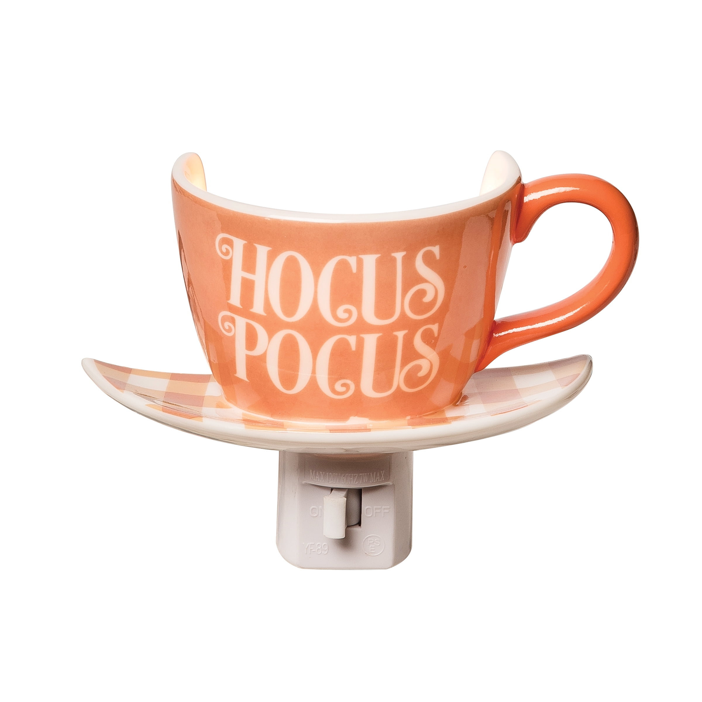 Hocus Pocus Orange Ceramic Teacup Night Light