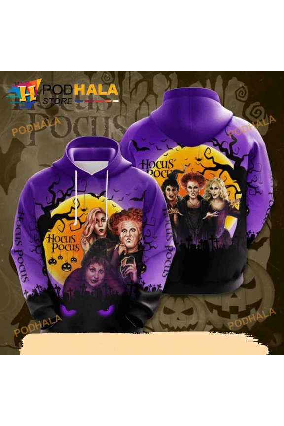 Hocus Pocus Halloween Design Gift For Fan Custom 3D All Over Printed Hoodie