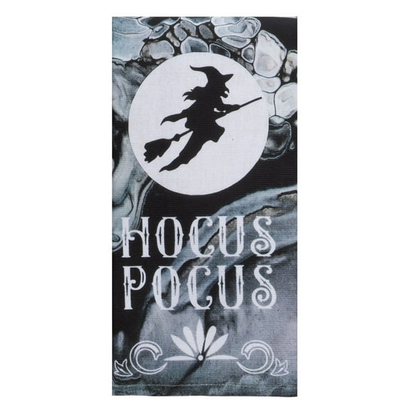 Hocus Pocus Halloween Witch Riding Broom Dual Purpose Kitchen Terry Towel