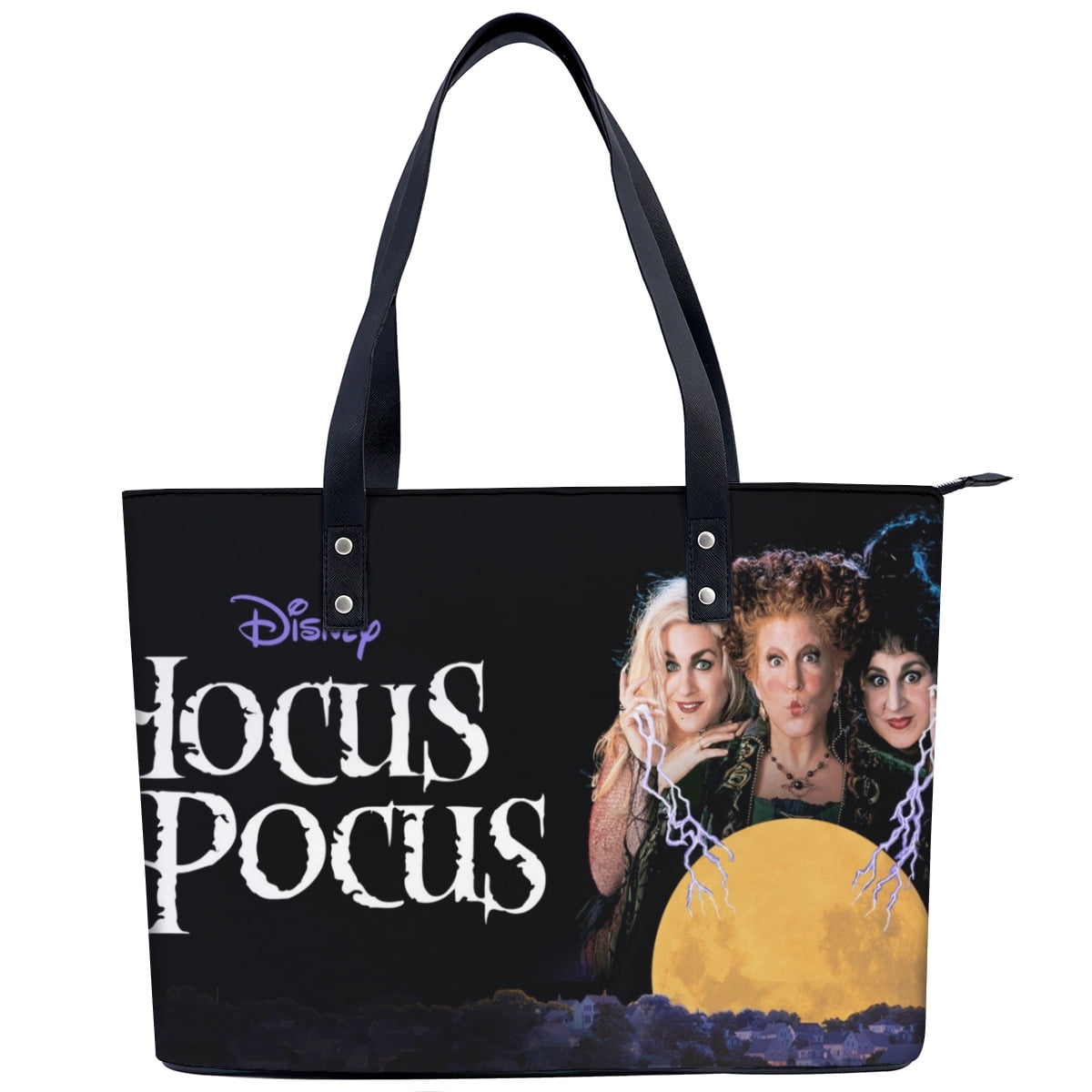 CUYTRT Hocus Pocus Handbags Exquisite canvas women's handbags Travel shoulder bags Linen shopping bags