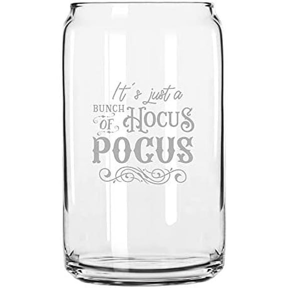 Hocus Pocus Happy Halloween Etched 16oz Libbey Can Glass