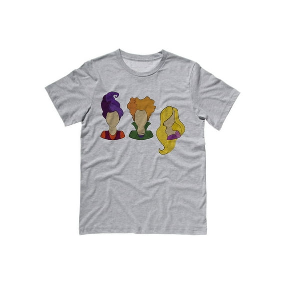 Hocus Pocus Heads Halloween Shirt Large Grey