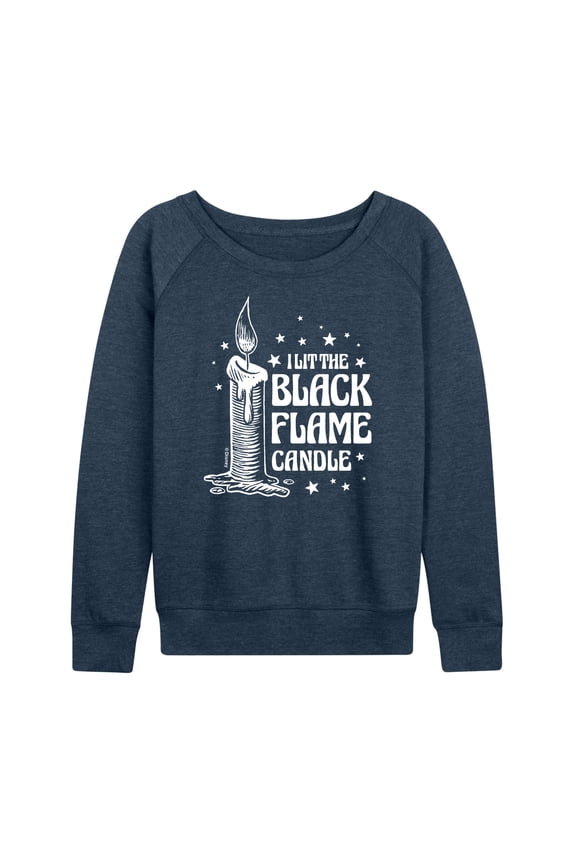 - I Lit The Black Flame Candle - Women's Lightweight French Terry Long Sleeve Shirt