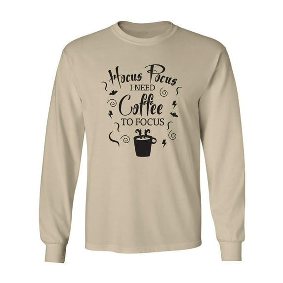 Hocus Pocus I Need Coffee Adult Long Sleeve T-shirt