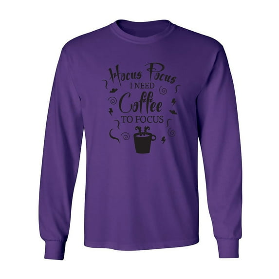 Hocus Pocus I Need Coffee Adult Long Sleeve T-shirt