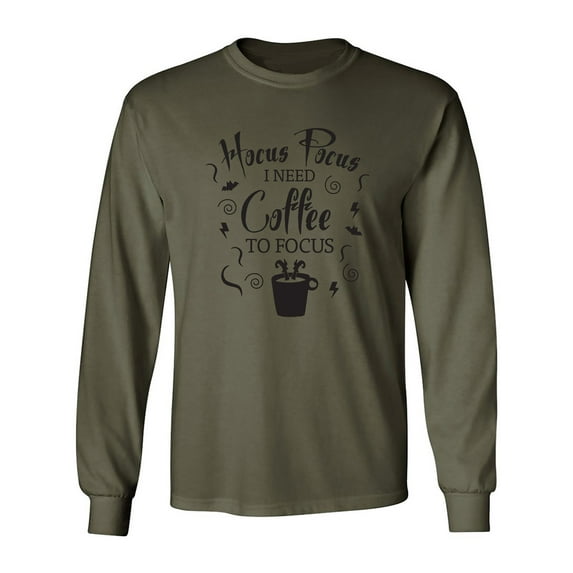 Hocus Pocus I Need Coffee Adult Long Sleeve T-shirt