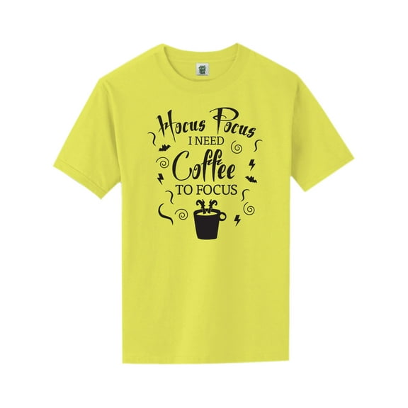 Hocus Pocus I Need Coffee Short Sleeve Neon T-Shirt