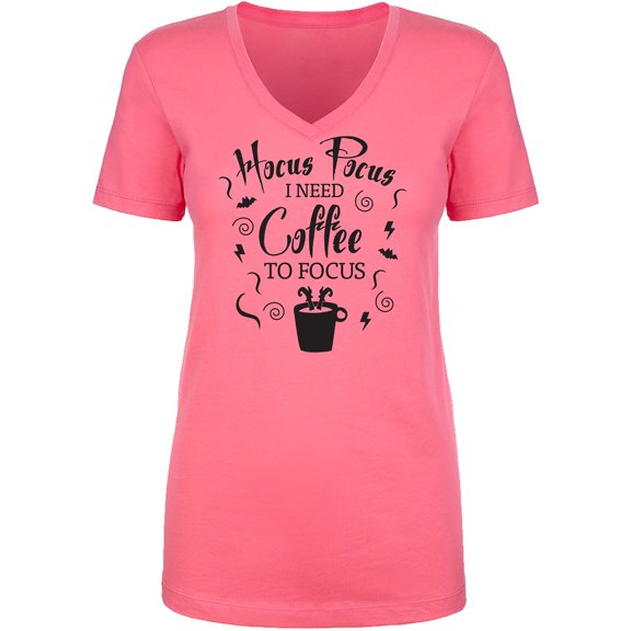 Hocus Pocus I Need Coffee Womens V-Neck T-Shirt