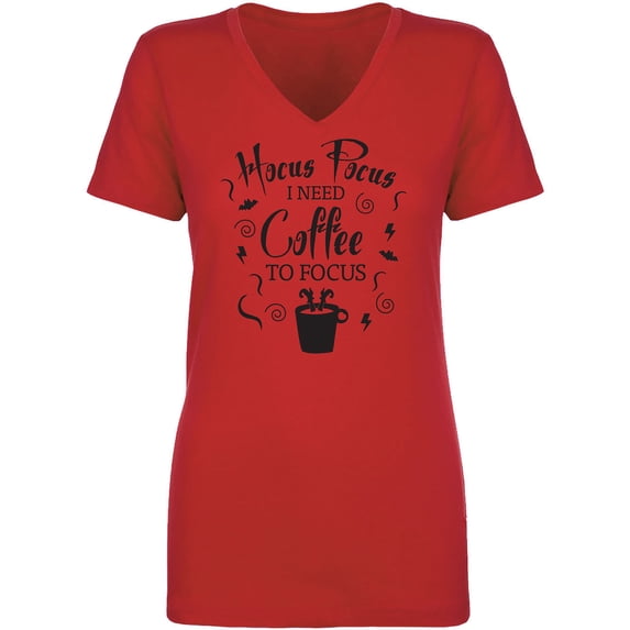 Hocus Pocus I Need Coffee Womens V-Neck T-Shirt