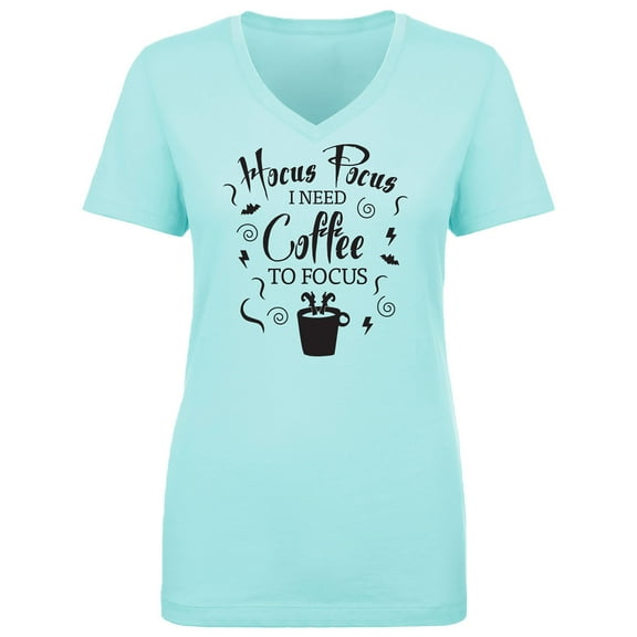Hocus Pocus I Need Coffee Womens V-Neck T-Shirt
