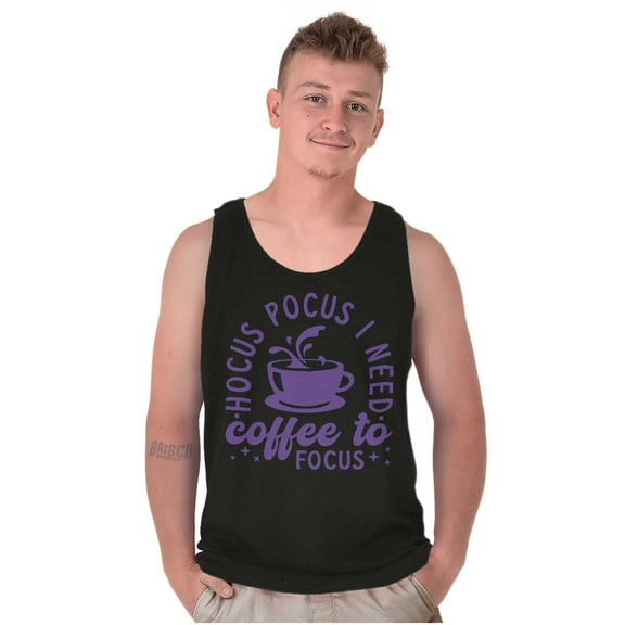 Hocus Pocus I Need Coffee to Focus Tank Top T Shirts Men Women Brisco Brands S