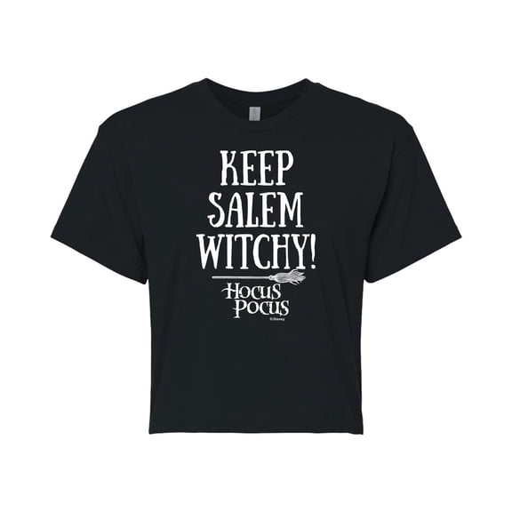 Hocus Pocus - Keep Salem Witchy - Juniors Cropped Cotton Blend T-Shirt