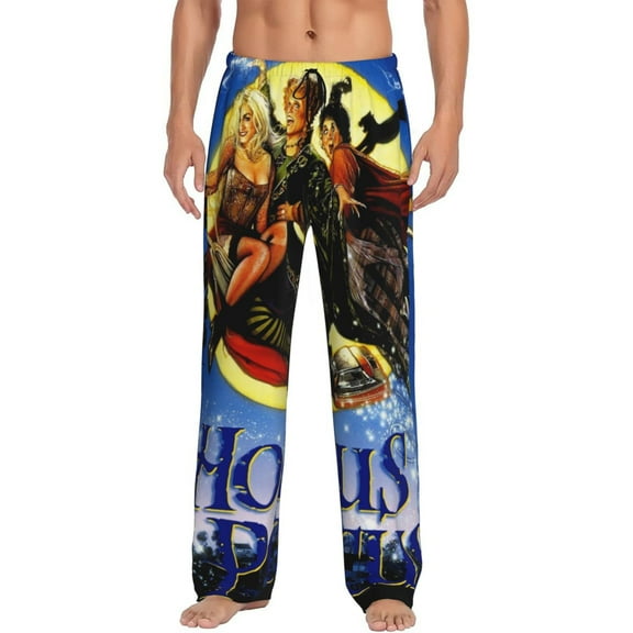 Hocus Pocus Men's Pajama Pant Soft Comfy Lounge Pj Bottoms Loose Elastic Waistband Adult Sleep Pants with Pockets Drawstring