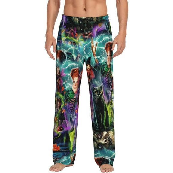 Hocus Pocus Men's Pajama Pant Soft Comfy Lounge Pj Bottoms Loose Elastic Waistband Adult Sleep Pants with Pockets Drawstring