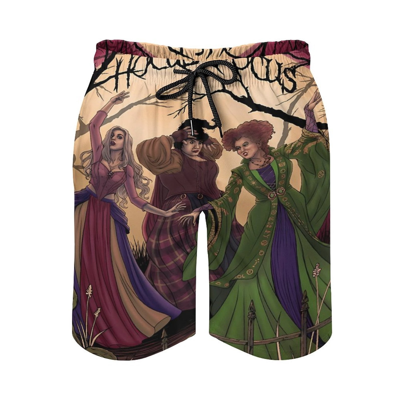 Hocus Pocus Men's Shorts Quick Dry 3D Printed Beach Men's Swim Trunks ...