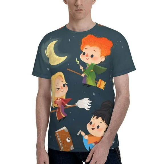 Hocus Pocus Men's T Shirts Cartoon Graphic Short Sleeve Tees Novelty Casual Unisex Adults Tee Shirt Tops