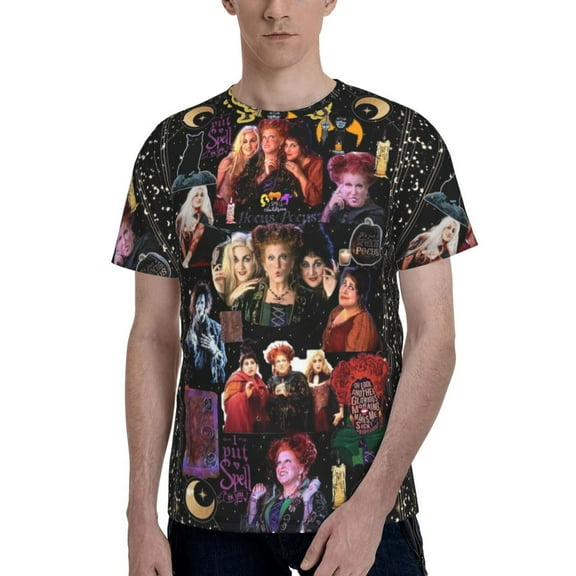 Hocus Pocus Men's T Shirts Cartoon Graphic Short Sleeve Tees Novelty Casual Unisex Adults Tee Shirt Tops