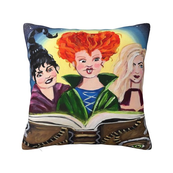 Hocus-Pocus Pillow Covers, Soft Square Cushion Decorative Throw Pillow Covers For Living Room Couch Bed Sofa, Home Decor 22"X22"