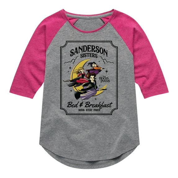 Hocus Pocus - Sanderson Bed Breakfast Sign - Toddler And Youth Girls Raglan Graphic T-Shirt