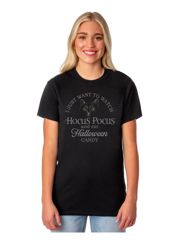 Hocus Pocus Shirt Women's Binx Halloween Candy Short Sleeve Top