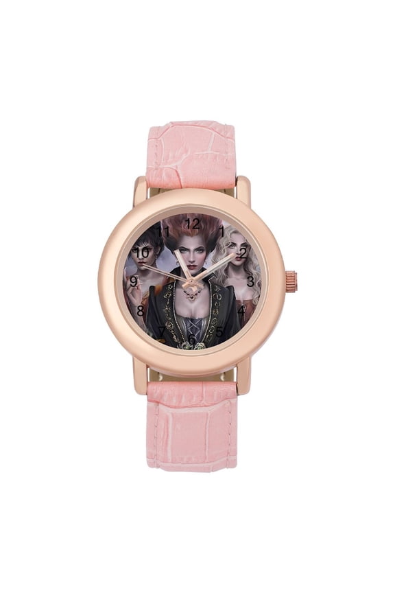 Hocus Pocus Watch, Soft Leather Strap Watch Adult Classic Ladies Leather Strap Wrist Watch Adjustable Quartz Watch Fit for Wrist Sizes 5.7" to 8.7"