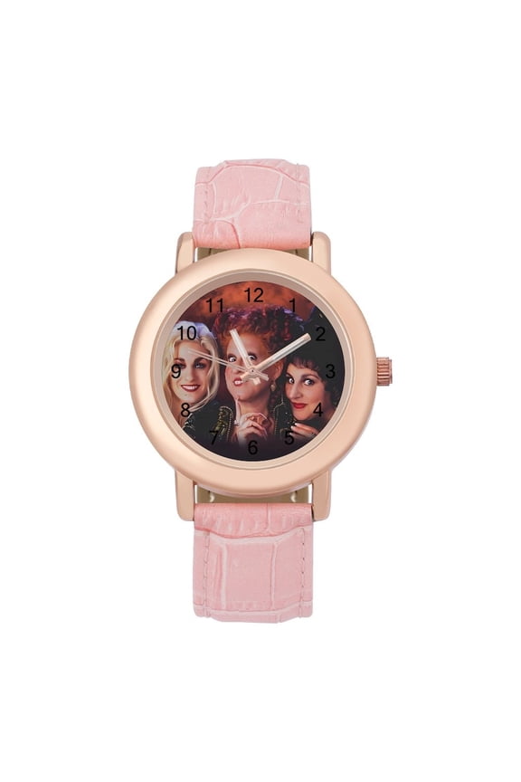 Hocus Pocus Watch, Soft Leather Strap Watch Adult Classic Ladies Leather Strap Wrist Watch Adjustable Quartz Watch Fit for Wrist Sizes 5.7" to 8.7"