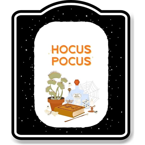 Hocus Pocus Star Background BLACK Aluminium Composite Sign 8.5''x10''
