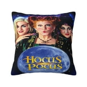 Hocus Pocus Throw Pillow Cover Decoration Pillow Case Cushion Home Decor for Home Sofa Couch 18"x18"