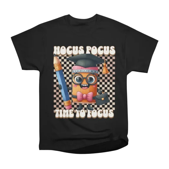 Hocus Pocus Time to Focus Teacher Halloween T-Shirt Tee Gift For Him Merch For Her Apparel