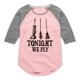 thumbnail image 1 of Hocus Pocus - Tonight We Fly - Toddler And Youth Girls Raglan Graphic T-Shirt, 1 of 4