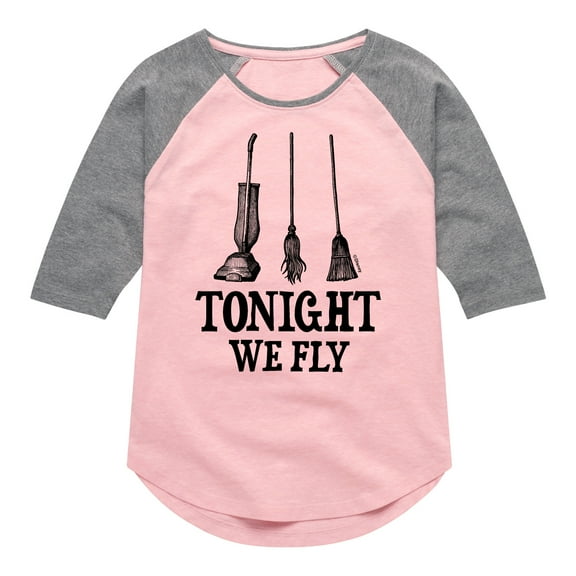 Hocus Pocus - Tonight We Fly - Toddler And Youth Girls Raglan Graphic T-Shirt