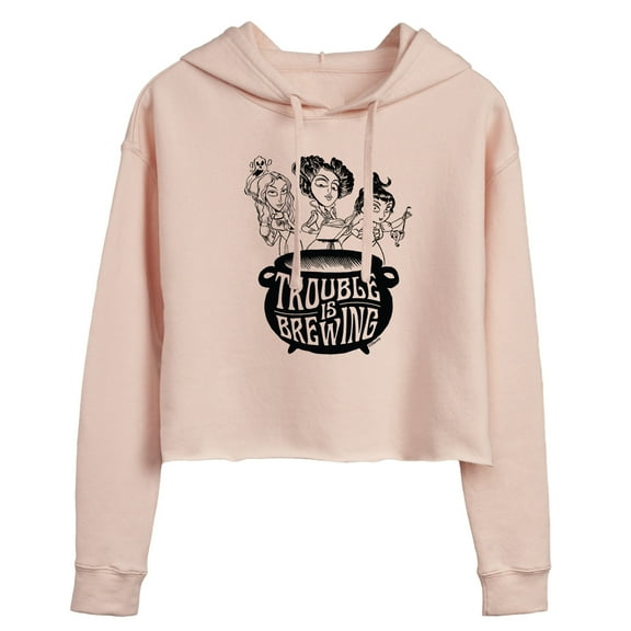 Hocus Pocus - Trouble is Brewing - Juniors Cropped Pullover Hoodie