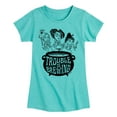 thumbnail image 1 of Hocus Pocus - Trouble is Brewing - Youth Girls Short Sleeve Graphic T-Shirt, 1 of 5