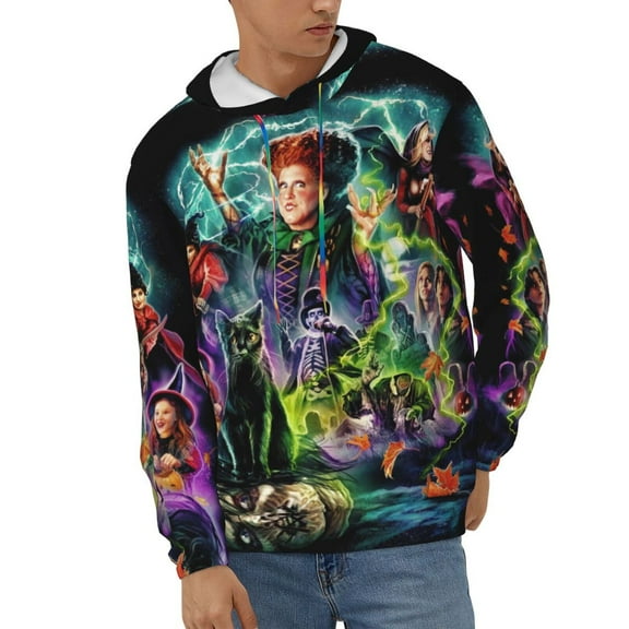 Hocus Pocus Unisex Hoodies 3D Print Hooded Sweatshirt for Men Women, Long Sleeve Fall Pullover Top with Pockets
