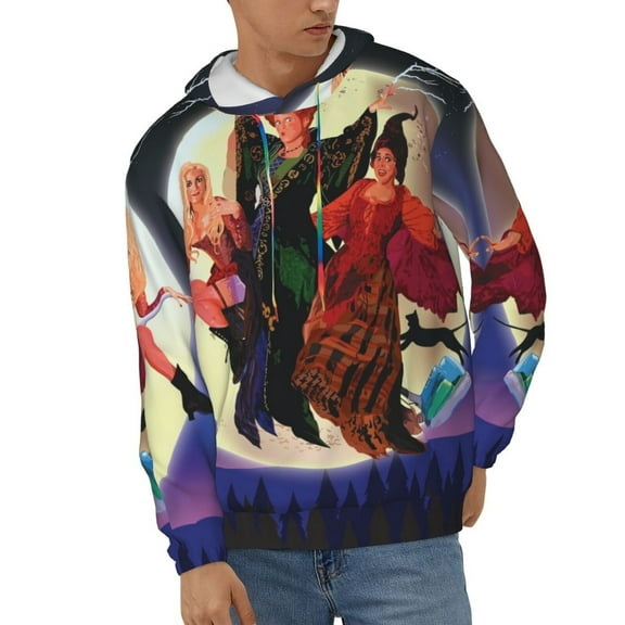 Hocus Pocus Unisex Hoodies 3D Print Hooded Sweatshirt for Men Women, Long Sleeve Fall Pullover Top with Pockets