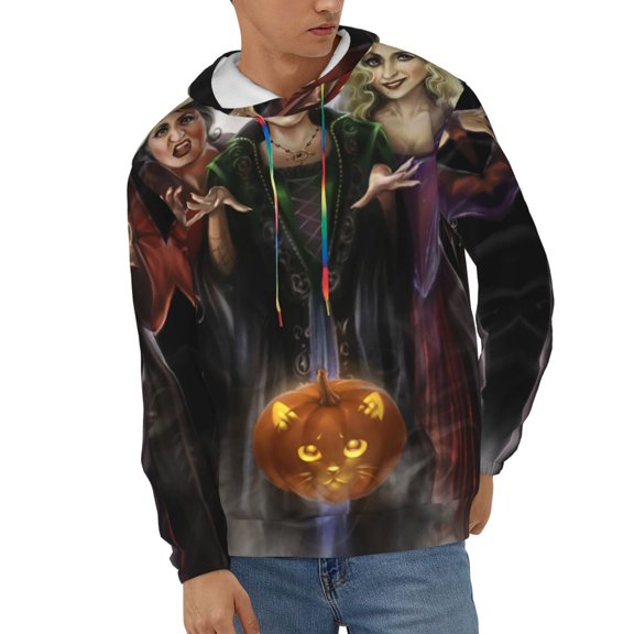 Hocus Pocus Unisex Hoodies 3D Print Hooded Sweatshirt for Men Women, Long Sleeve Fall Pullover Top with Pockets
